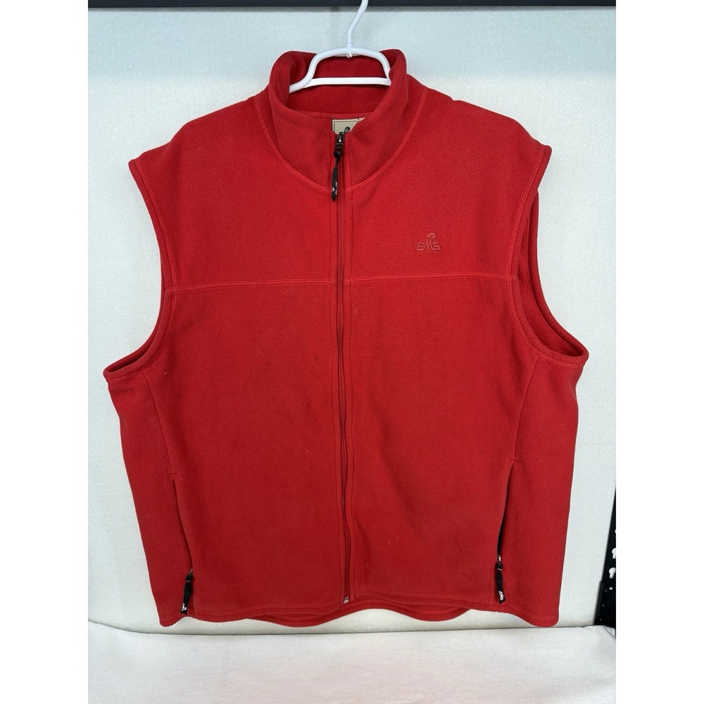EMS Eastern Mountain Sports Men's Red Fleece Full Zip Vest Size XL